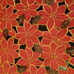🚦3for$15🚦St. Nicholas Square - Poinsettia Table Runner - approx 35" x 13"
